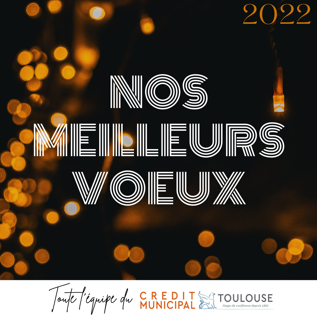 Voeux pour 2022 : pampilles lumineuses sur fond noir